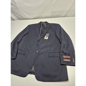 Cianni Blazer Mens 48L Navy Super 110s Wool Stain Defender Sport Coat Jacket NWT